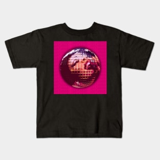 70s Pink & Hot Stuff Disco Ball Kids T-Shirt